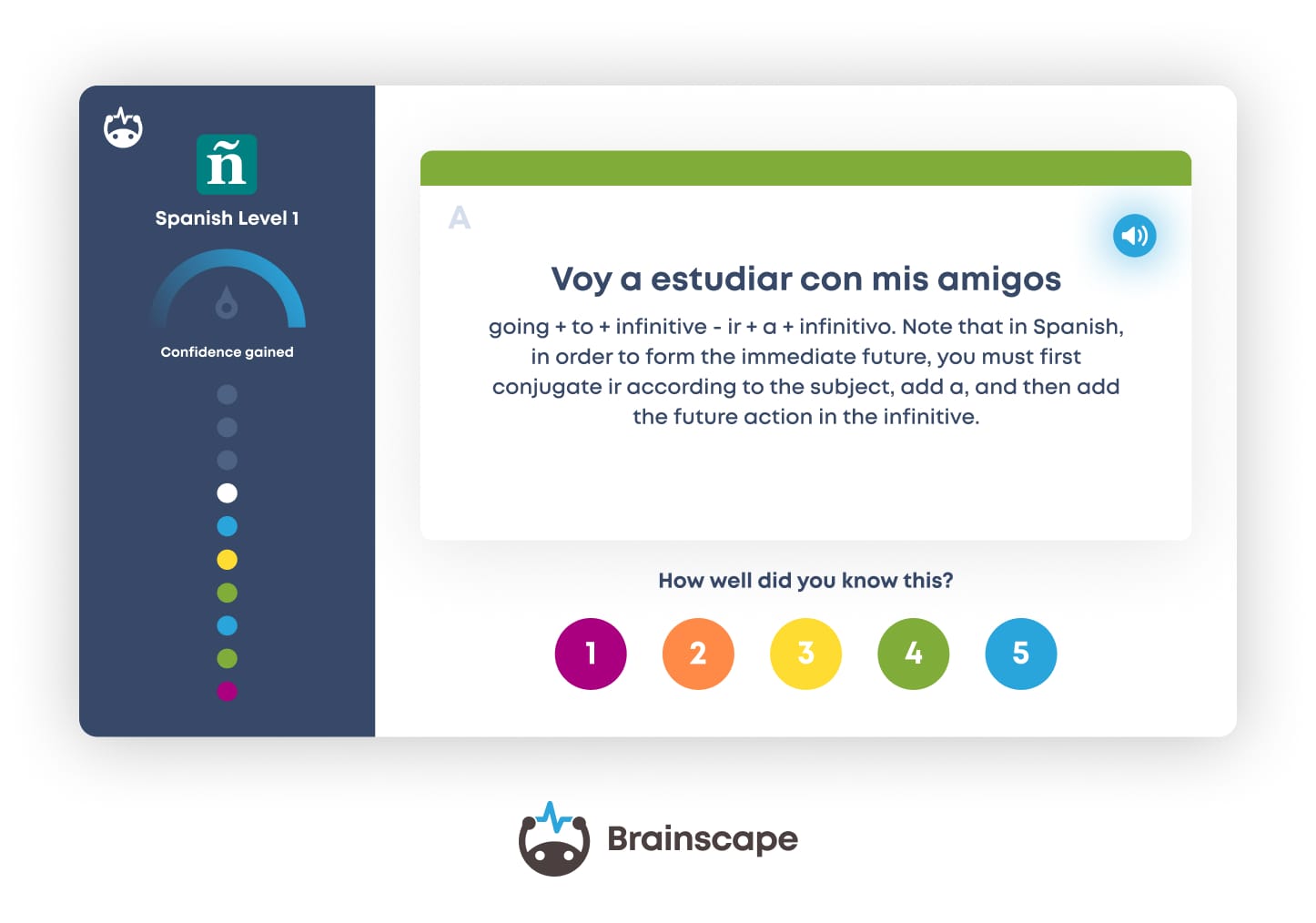 Learn Spanish Flashcards in Brainscape Web