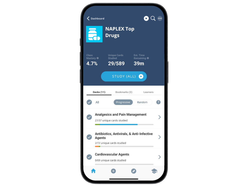 Brainscape's NAPLEX study app