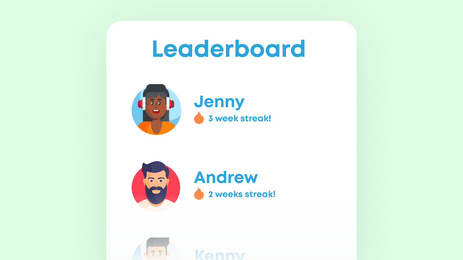 Flashcard leaderboards provide social motivation to keep studying every day