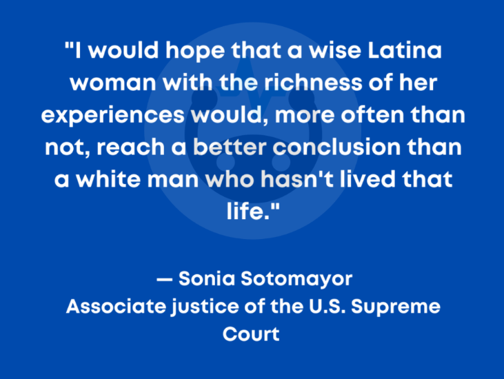 Sonya Sotomayor quote; female lawyer