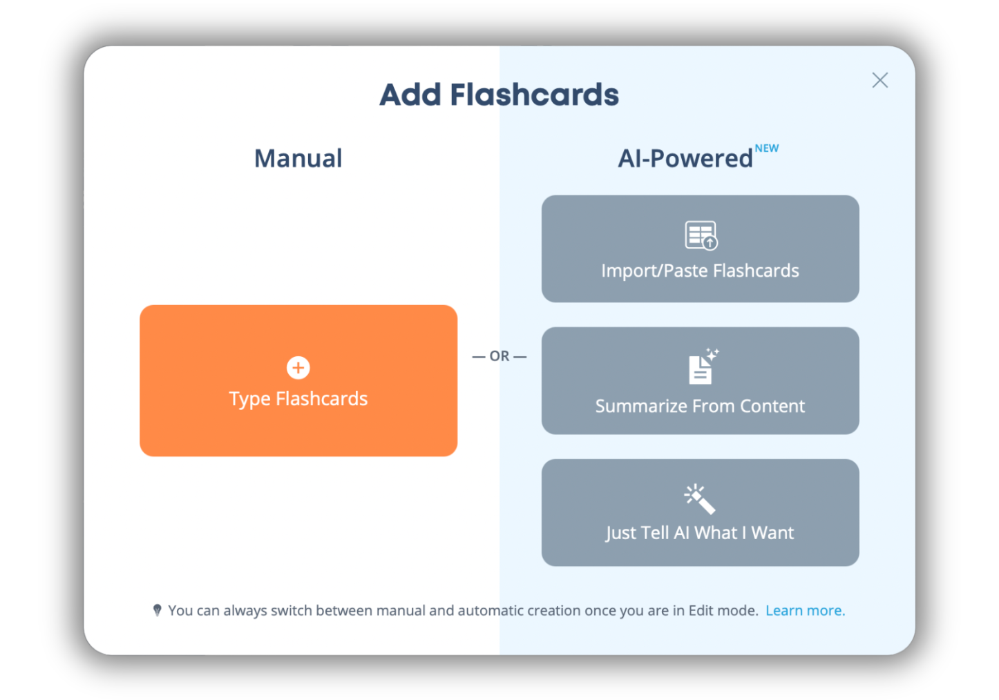Create flashcards from study notes with Brainscape AI