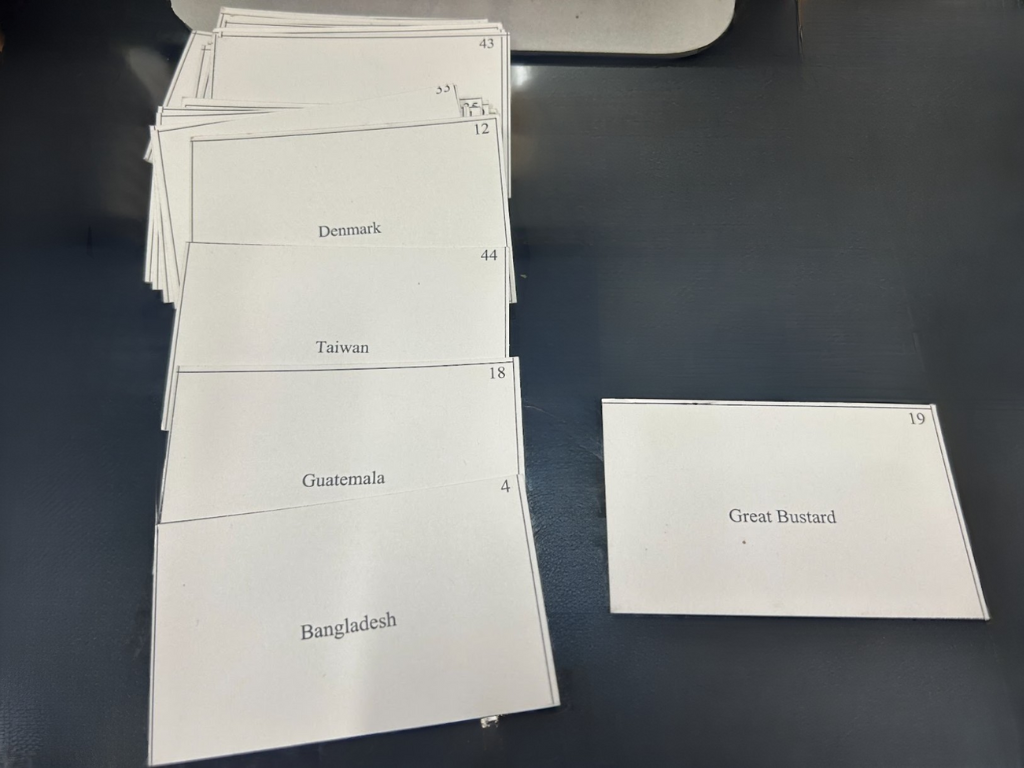 The original paper flashcards from the experiment on Study A.I.D, a spaced repetition predecessor to Brainscape